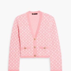 Maje Pink Jacquard Cardigan Size 1